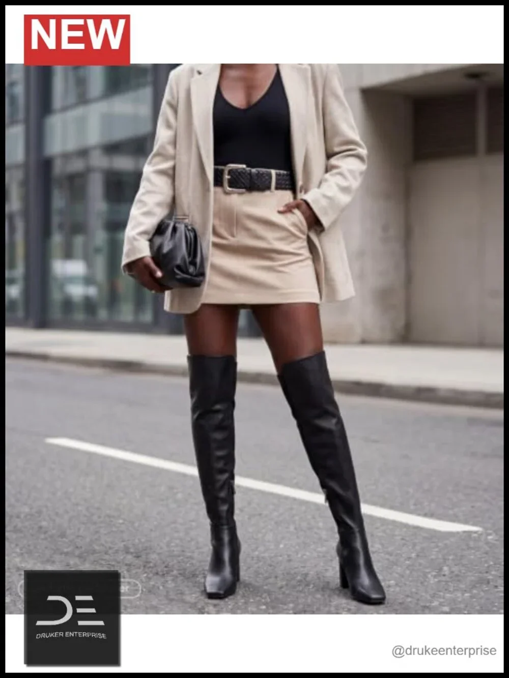 Women's Over the Knee Boots Chunky Heel Square Toe Faux Leather Stretch OTK